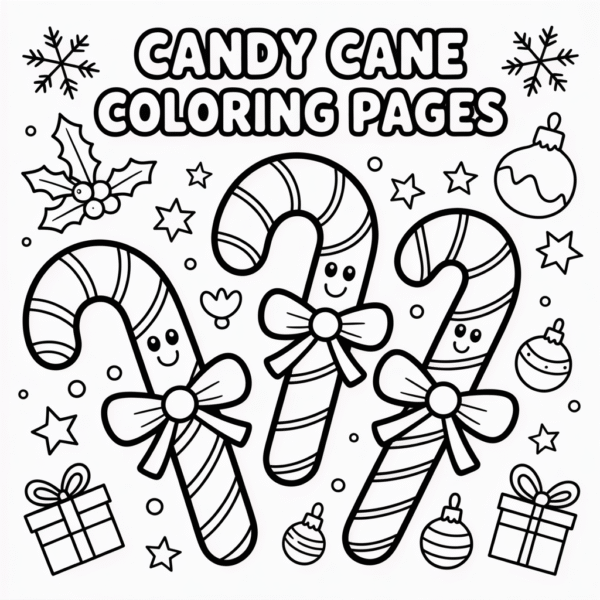Candy Cane Coloring Pages