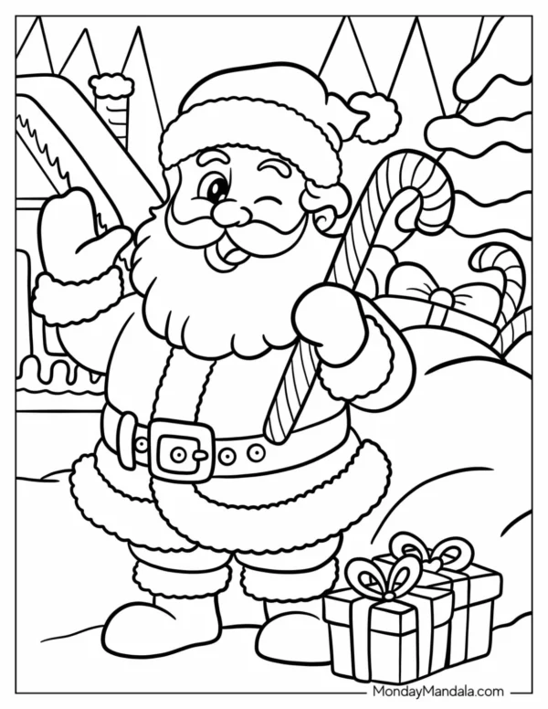 Candy Cane Coloring Pages
