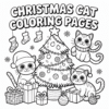 Christmas Cat Coloring Pages