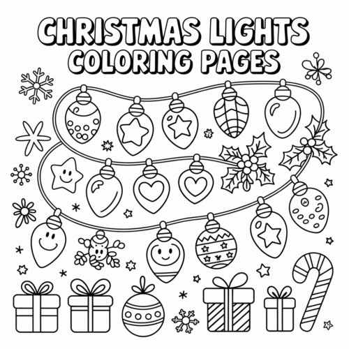 Christmas Lights Coloring Pages Christmas Lights Coloring Pages