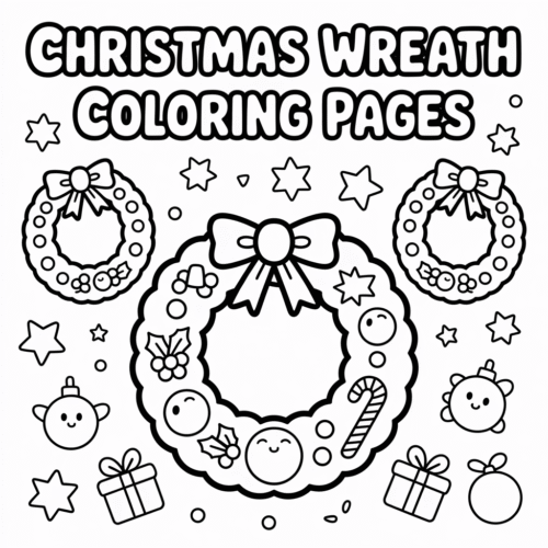 Christmas Wreath Coloring Pages Christmas Wreath Coloring Pages
