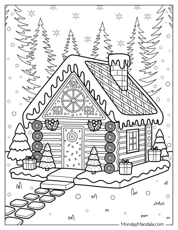 Gingerbread House Coloring Pages