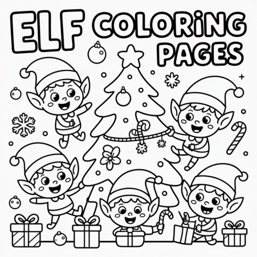 Elf Coloring Pages Elf Coloring Pages