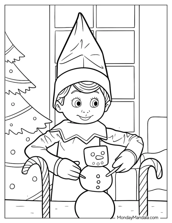 Elf On The Shelf Coloring Pages