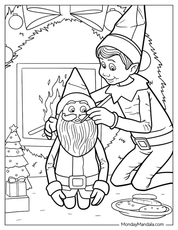 Elf On The Shelf Coloring Pages