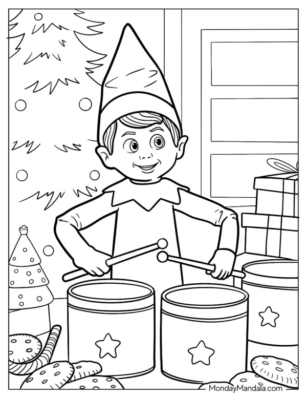 Elf On The Shelf Coloring Pages