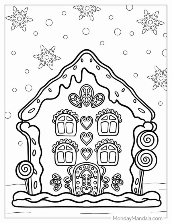 Gingerbread House Coloring Pages