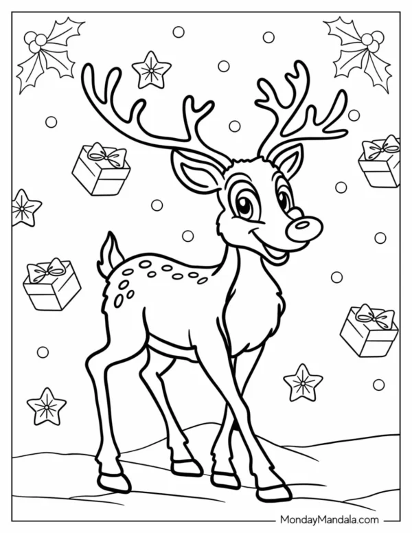 Rudolph Christmas Coloring Pages