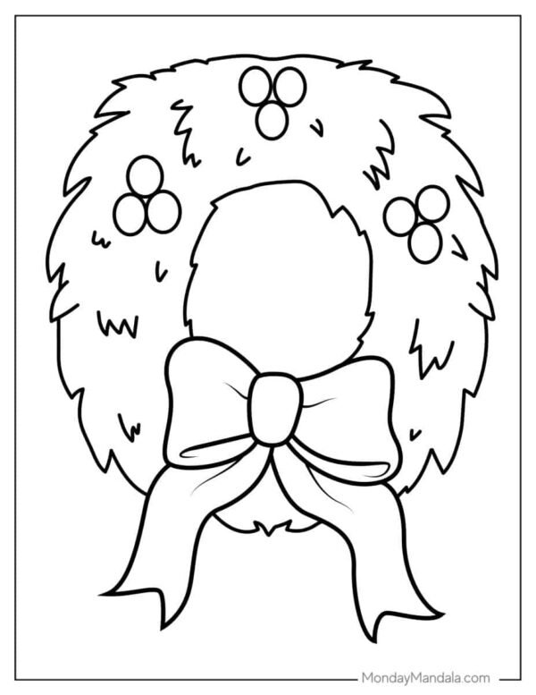 Christmas Wreath Coloring Pages
