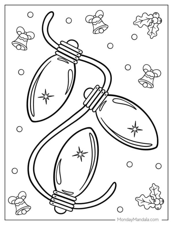 Christmas Lights Coloring Pages