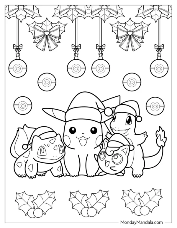 Christmas Pokemon Coloring Pages