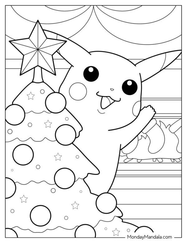 Christmas Pokemon Coloring Pages