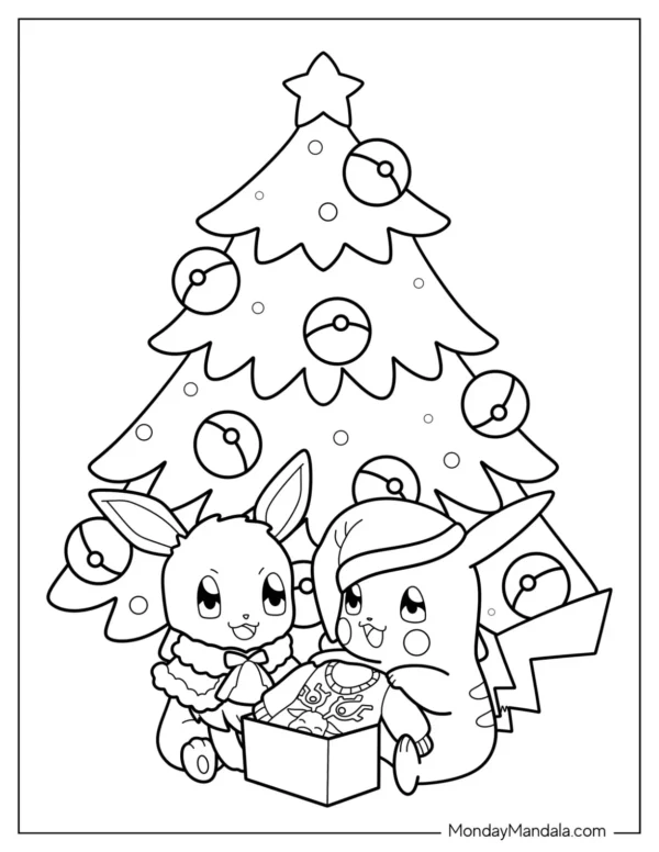 Christmas Pokemon Coloring Pages