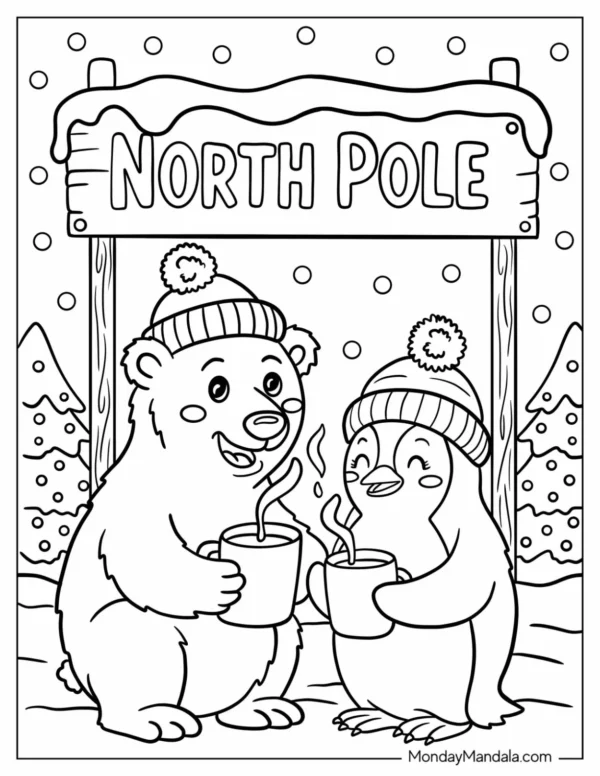 North Pole Coloring Pages