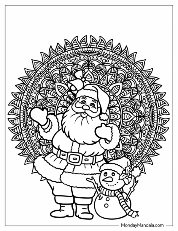 Christmas Mandala Coloring Pages