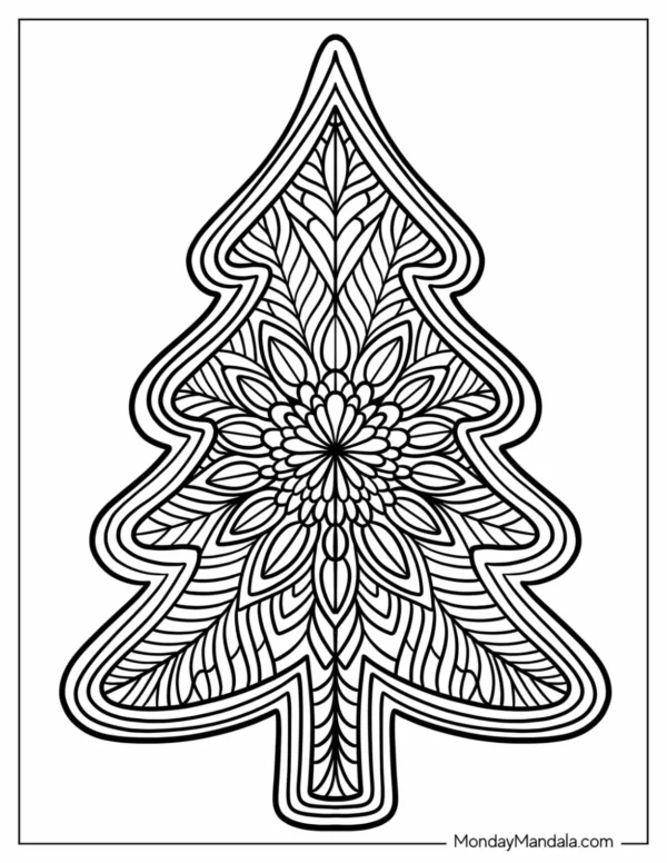 Christmas Mandala Coloring Pages