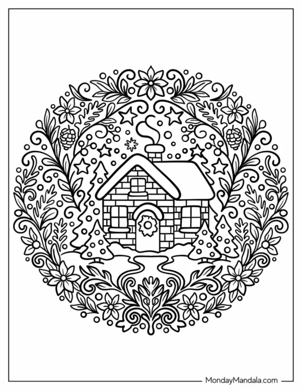 Christmas Mandala Coloring Pages