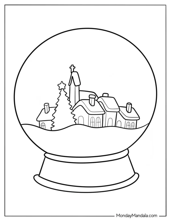 Snow Globe Coloring Pages