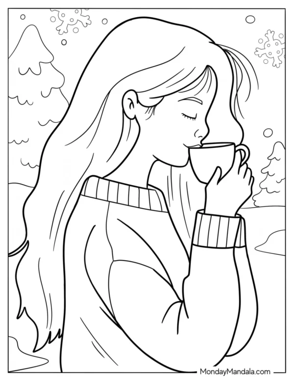 Hot Chocolate Coloring Pages